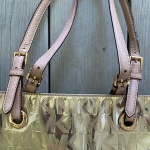 Michael Kors gold tote bag